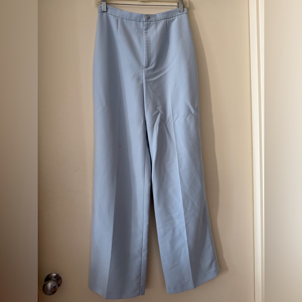 Light Blue Wide-Leg Trousers